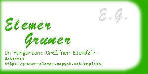 elemer gruner business card