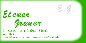 elemer gruner business card